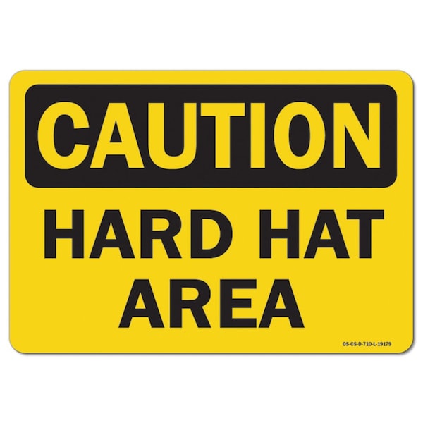 Signmission OSHA Caution Decal, Hard Hat, 7in X 5in Decal, 5" H, 7" W, Landscape, Hard Hat OS-CS-D-57-L-19179 - main